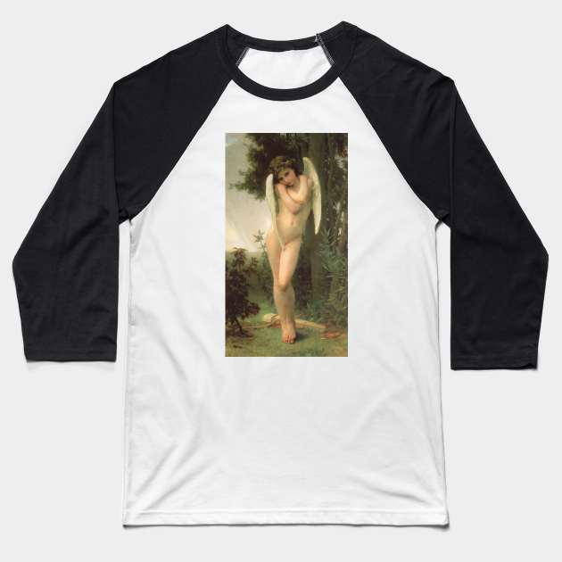 Cupidon (aka Cupid) by Bouguereau Baseball T-Shirt by MasterpieceCafe